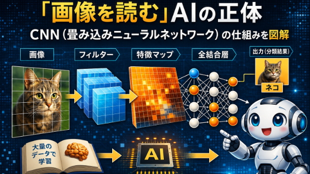 「画像を読む」AIの正体 CNN(畳み込みニューラルネットワーク)の仕組みを図解【AIのしくみ入門②】