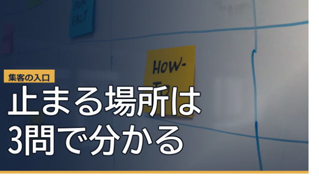 集客が止まる原因、3問で見つかるかも