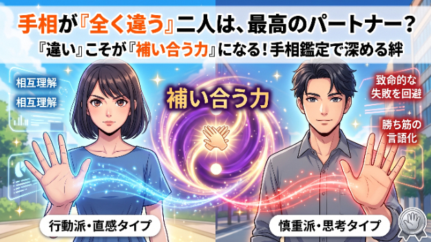 【最強のコンビ】手相が「全く違う」二人は相性が悪い？その意外な真実