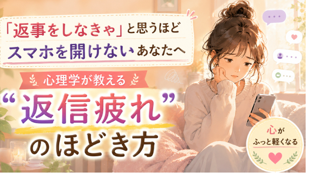 “返事をしなきゃ”と思うほどスマホを開けないあなたへ。心理学が教える“返信疲れ”のほどき方