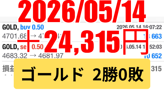 FXスキャル 毎日実戦トレード結果 2026/05/14 ゴールド