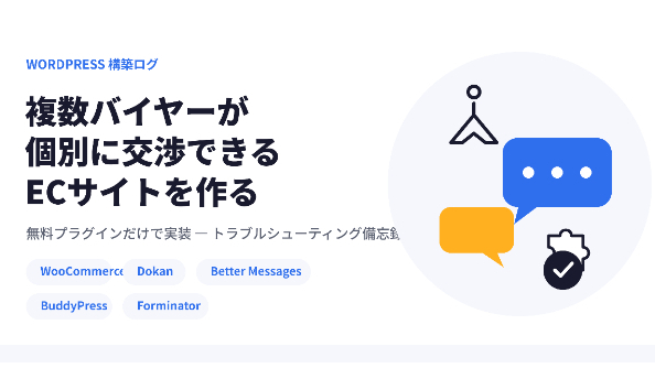 無料プラグインだけで「1商品×複数バイヤーが個別交渉できる」WordPressマーケットプレイスを作った記録