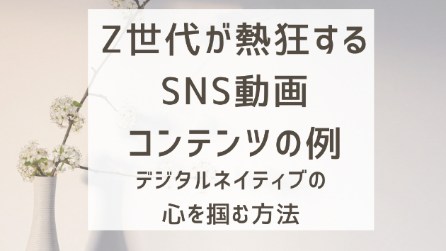 Z世代が熱狂するSNS動画コンテンツの例：デジタルネイティブの心を掴む方法