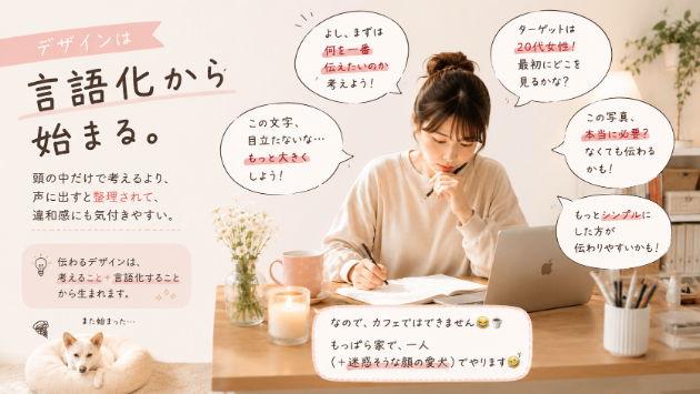 デザインに詰まったら、私は独り言を言います。