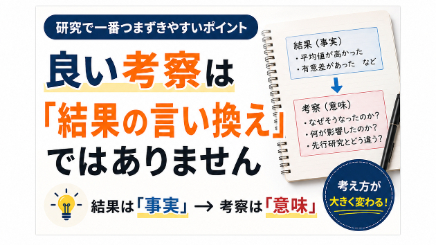 良い考察は「結果の言い換え」ではありません