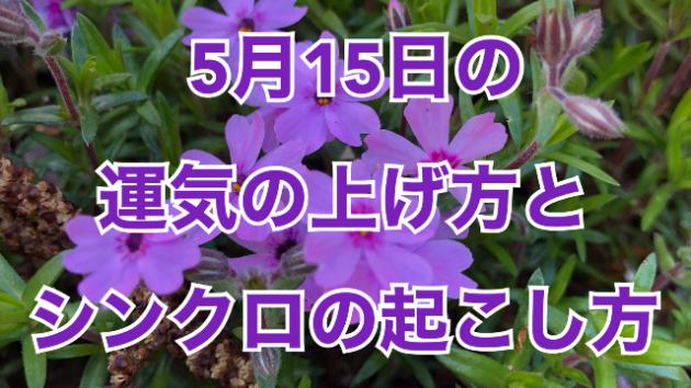 5月１５日の運気の上げ方とシンクロの起こし方☆彡