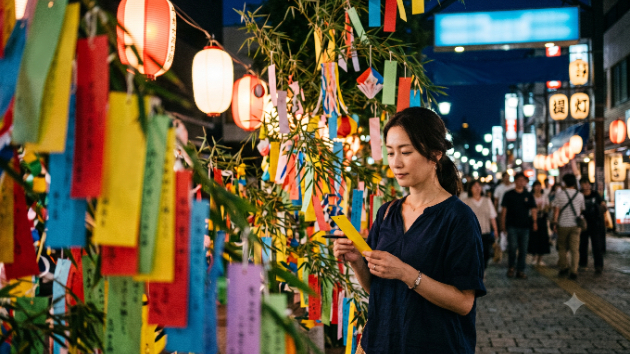 七夕の夜、短冊に書けなかった彼の名前