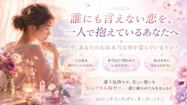 誰にも言えない恋を、一人で抱えているあなたへ