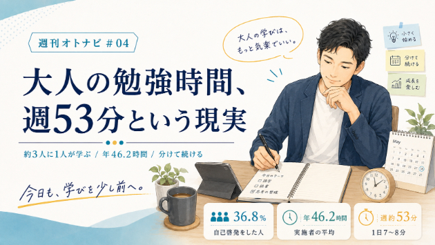 大人の勉強時間は、週にどれくらい？