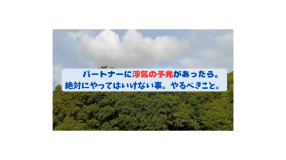 パートナーに浮気の予兆があったら。絶対にやってはいけない事。やるべきこと５つ。戦略」