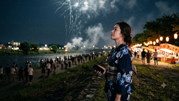 打ち上げ花火の余韻、彼を待つ気持ち