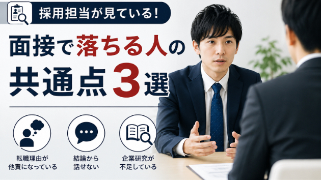 面接で落ちる人の共通点3選