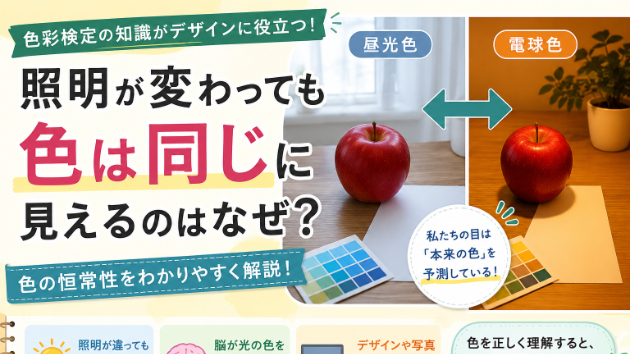 色彩検定｜照明が変わっても色は同じに見える？「色の恒常性」とは