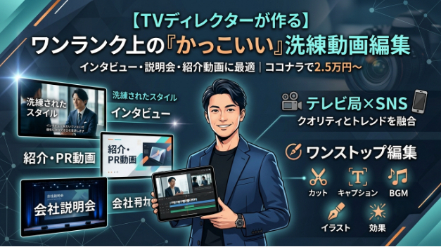 【TVディレクターが創る】ビジネスを加速させる「洗練されたかっこいい動画」