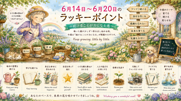 🌈 6月14日〜6月20日のラッキーポイント  Weekly Lucky Tips
