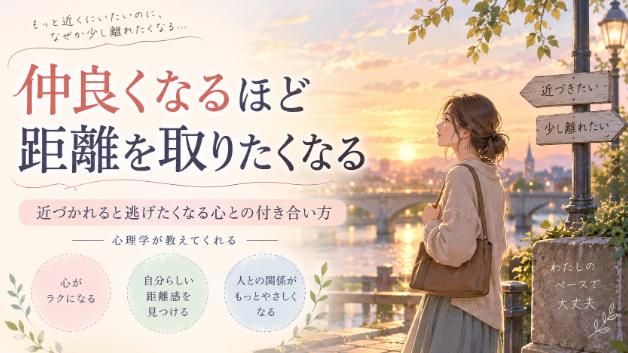 “仲良くなるほど距離を取りたくなる”あなたへ。心理学が教える“近づかれると逃げたくなる心”との付き合い方