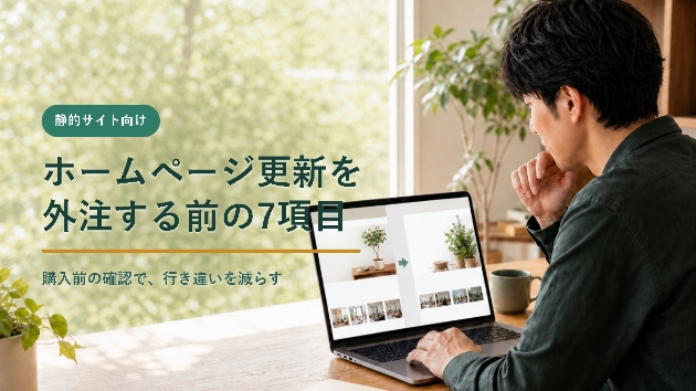 ホームページ更新を外注する前に確認したい7項目