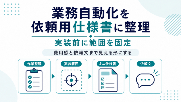 業務自動化を依頼する前に仕様書へ整理する理由