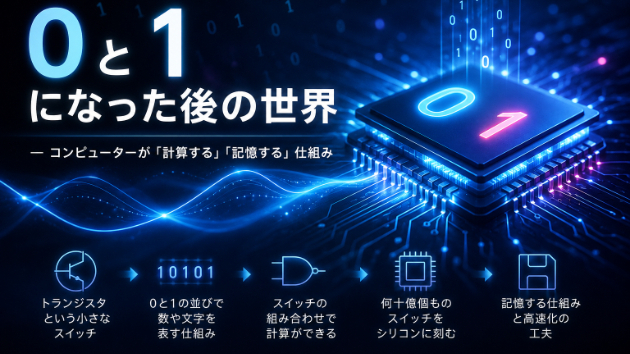 0と1になった後の世界 ― コンピューターが「計算する」「記憶する」仕組み