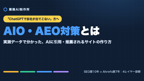 AIO・AEO対策とは｜実測データで分かった、AIに引用・推薦されるサイトの作り方