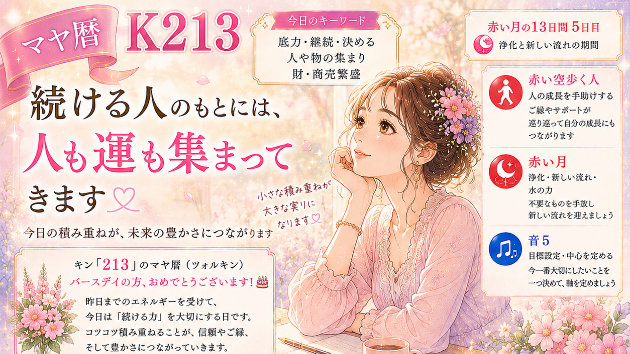 K２１３　続ける人のもとには、人も運も集まってきます(^^)/