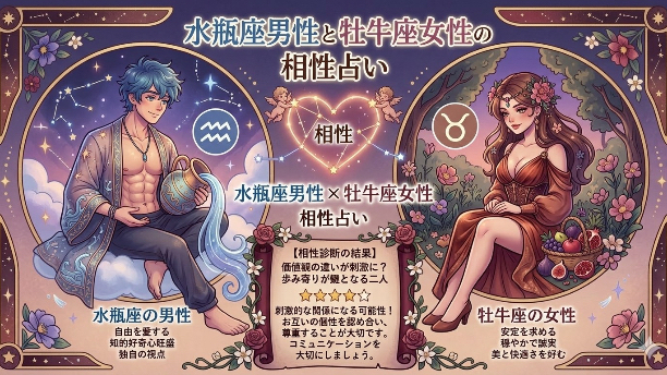 【水瓶座男性×牡牛座女性】相性は最悪？官能的な夜の相性と攻略法を徹底解説！