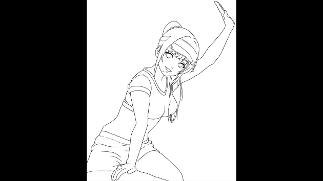 知恵（ともえ）下描き制作中