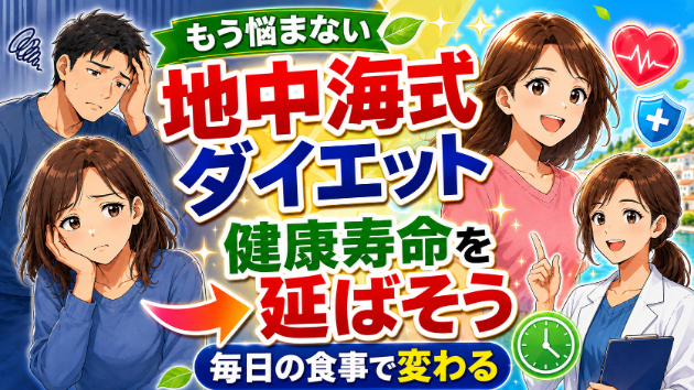 地中海式ダイエットで健康寿命を延ばそう！ピラミッドが教える健やかな