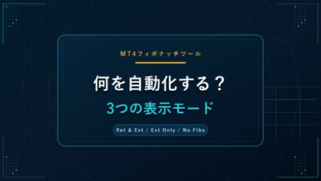 フィボナッチ自動描写ツールは何を自動化する？｜Ret & Ext・Ext Only・No Fiboの違い