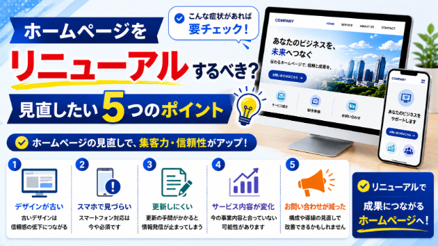 ホームページをリニューアルするタイミングとは？