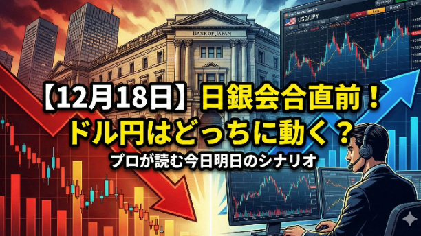 【12月18日】日銀会合直前！ドル円はどっちに動く？プロが読む今日明日のシナリオ