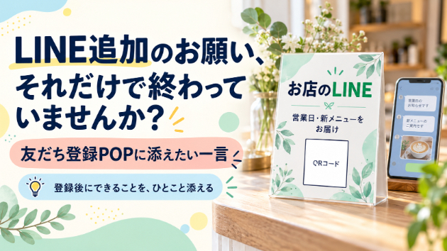「LINE追加お願いします」だけで終わっていませんか？｜友だち登録POPに添えたい一言
