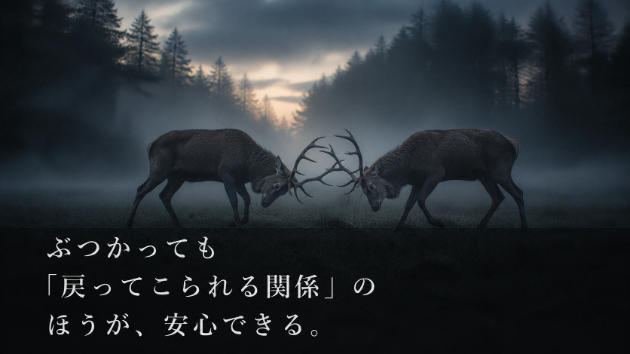 ぶつからない関係より、ぶつかっても戻れる関係を目指す夜