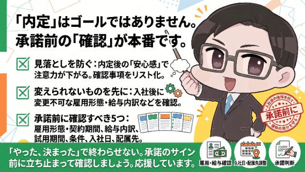 内定は、もらった時点がゴールではありません。　むしろ、そこからが本番です。