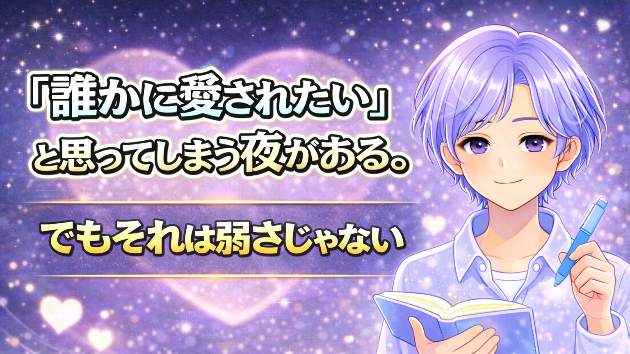 「誰かに愛されたい」と思ってしまう夜がある。でもそれは弱さじゃない
