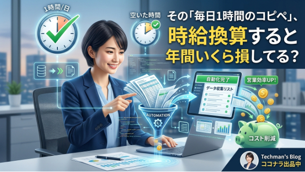 その「毎日1時間のコピペ」、時給換算すると年間いくら損してる？