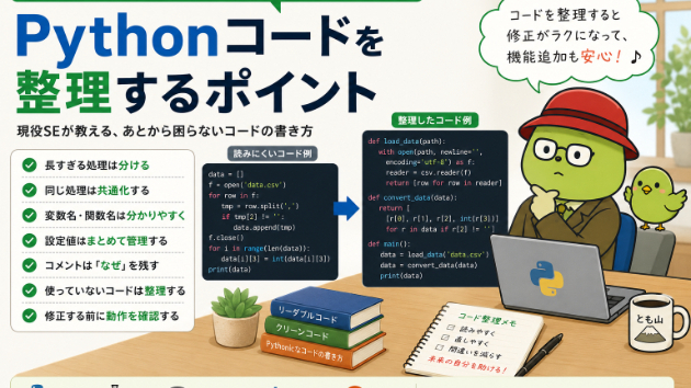 動くけど読みにくいPythonコード、そのままで大丈夫？現役SEが教える整理のポイント