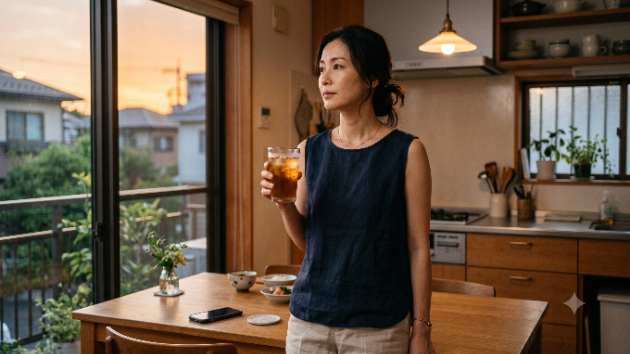 冷えた麦茶と、夕暮れの返信