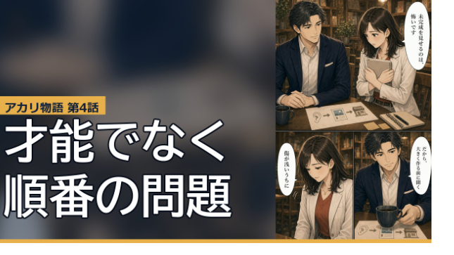 【マンガ】才能じゃない、順番の問題｜商店街のアカリ 第4話