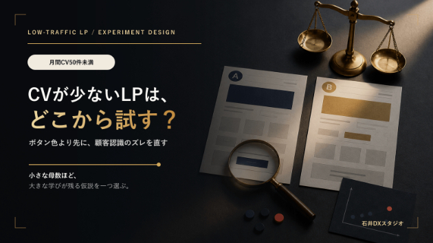 月間CV50件未満のLPで、最初にA/Bテストする場所