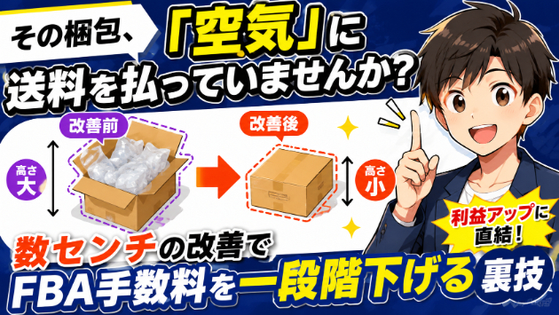 その梱包、「空気」に送料を払っていませんか？数センチの改善でFBA手数料を一段階下げる裏技