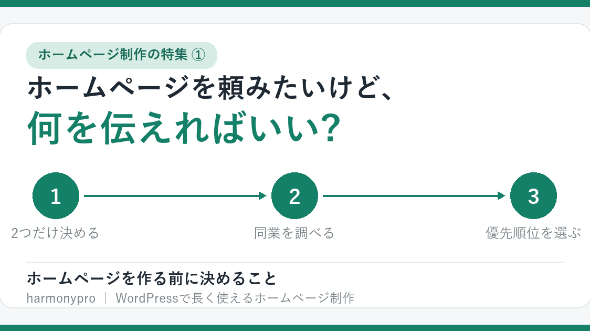 ホームページを頼みたいけど、何を伝えればいいか分からない方へ