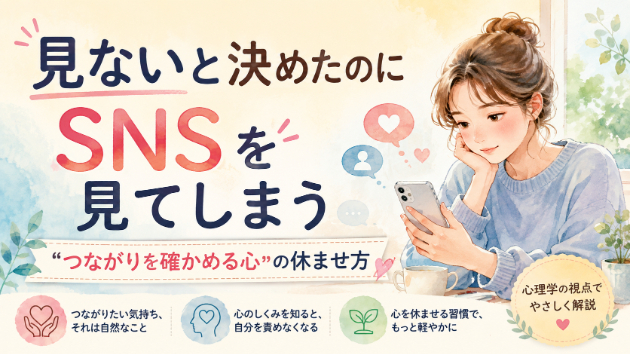 “見ないと決めたのにSNSを見てしまう”あなたへ。心理学が教える“つながりを確かめる心”の休ませ方