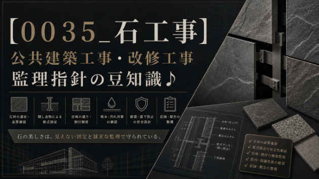 【００３５_石工事】公共建築工事・改修工事　監理指針の豆知識♪