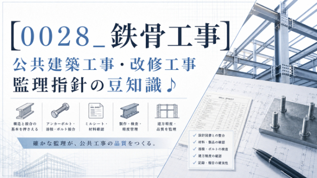 【００２８_鉄骨工事】公共建築工事・改修工事　監理指針の豆知識♪