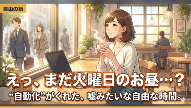 【マンガ】平日の昼間、カフェで空を眺める。「自動化」が私にくれた、本当の自由の話