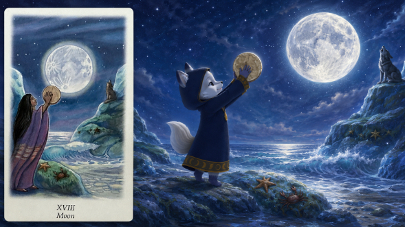 18 Moon - 不安と直感を、静かに照らし合わせるカード
