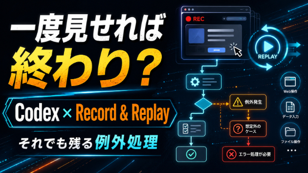 Codexに業務手順を一度見せれば終わり？｜Record & Replayでも残る例外処理