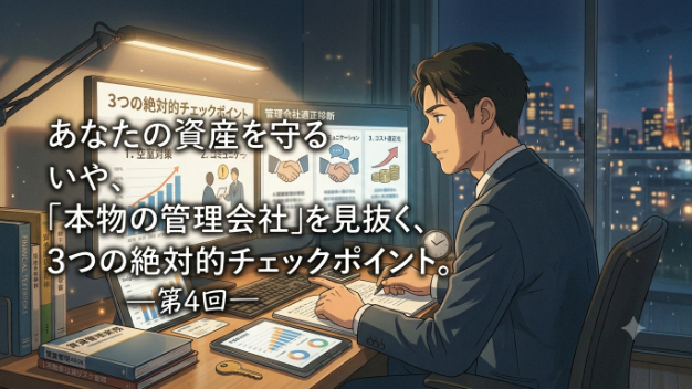 あなたの資産を守る「本物の管理会社」を見抜く、3つの絶対的チェックポイント。—第4回—