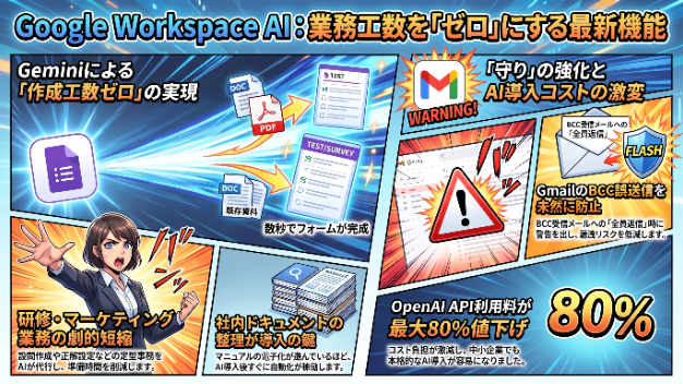 【日本未上陸/最新AI】Googleフォームでテストやアンケートを自動生成！作成工数をゼロにする最新Workspace AI機能